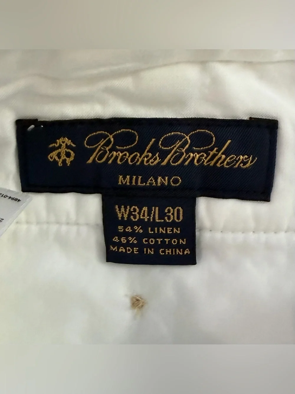 Brooks Brothers Milano Pants Baird Mcnutt Irish Linen Blend White 34x30